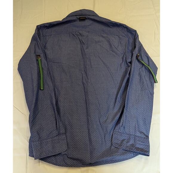 NWT SCOTT & SODA Original Classic Tab Sleeve Button Down Polka Dot Shirt Large - Picture 2 of 7